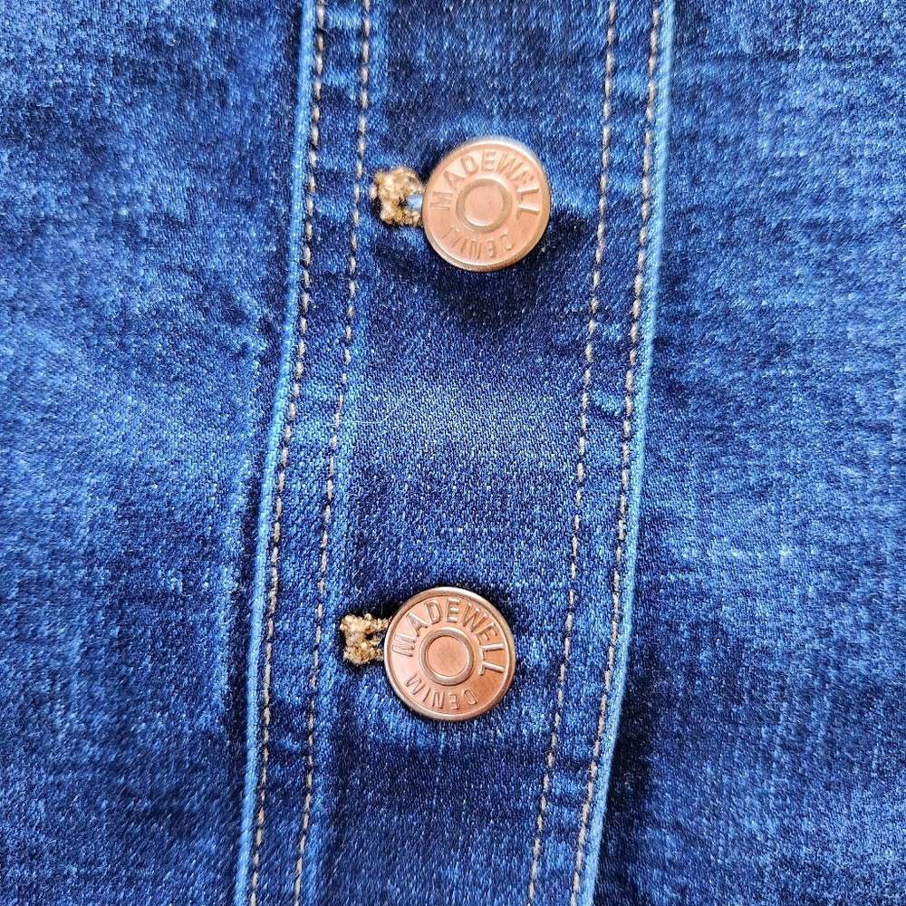 Madewell "Stretch Denim A-Line Mini Skirt: Button-Front Edition" Women's Size 4 - Picture 4 of 10